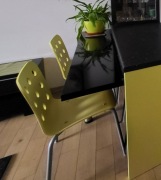 Blat + noga, czarny błysk, 167 x 32 cm