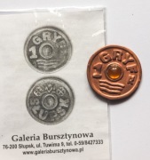 1 Gryf - moneta słupska z bursztynem
