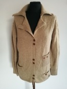 Wełniany Sweter Wełna R M L XL Śliczny Kamel BDB Miękki