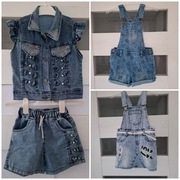 Zestaw jeansowych ubrań dziewczęcych 104/110