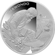 KOMSCO TAEKWONDO 2021 1oz uncja-srebrna moneta 
