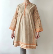 Tunika indyjska beżowa M 38 wzór etno boho