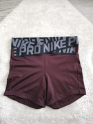 Spodenki kolarki Nike Pro Rozmiar S Burgundowe Logo Swoosh szorty
