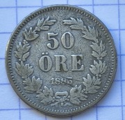01337 Szwecja 50 ore 1883 srebro rzadka