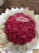 Czerwony bukiet ze wstążki 25 szt