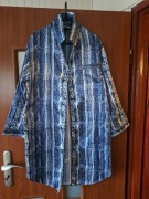 dluga koszula do spania podomka duża pidżama rekaw granat satyna szlafrok