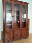 Meble do salonu, ciemne drewno. Solidne