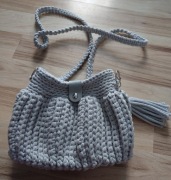 Torebka pleciona szara piękna nowa handmade chwost