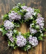 Wianek wiosenny lilak całoroczny stroik na drzwi stół 