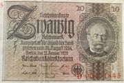 Stary banknot Niemcy 20 marek 1929