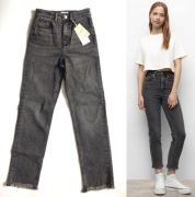 MANGO spodnie jeans z wysokim stanem i strzępieniami 14 15 lat