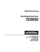 Piła taśmowa PANHANS BSB 600 z 1982 roku - instrukcja obsługi DTR