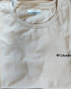 Columbia beżowy t-shirt rozm XL organiczna bawełna 