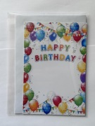 Kartka urodzinowa HAPPY BIRTHDAY balony + koperta | kolorowa