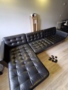 Landskrona, skóra naturalna, sofa 4-osobowa z szezlongiem 