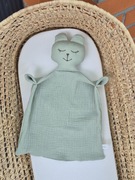 Przytulanka muślinowa pieluszka tetra miś, wyprawka, usypiacz chrzest