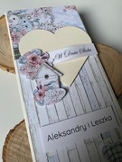 Prostokątna kartka ślubna, handmade