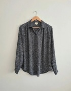Niebieska wzorzysta koszula H&M Morris & Co. 44 XXL plus size luźna
