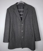 Męski szary płaszcz wełniany w jodełkę Dressmann 56 / XXL,męski płaszcz XXL