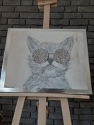 NOWOCZESNE OBRAZY kot w okularach 