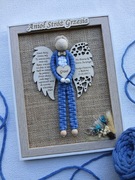 Pamiątka chrztu świętego aniołek w ramce na chrzest