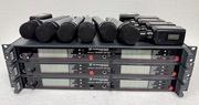 6 mikrofonów Sennheiser z odbiornikami  EM3532 + 6 plugonów 826-862 MHz