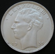 Belgia 20 franków 1935 - Leopold III Koburg - srebro