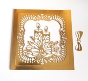 Scrapki Papierowe - Boże Narodzenie Ramka Tło Stroik Świeczki.