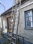 Drewniana drabina strażacka 2x5 metrów