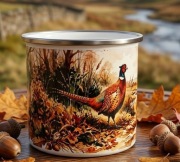 Kubek Emaliowany RETRO  Motyw Bażanta Klasyka i Styl outdoor dla myśliwego 