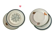 2 talerzyki Lubiana porcelana vintage PRL kolorowe