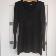 H&M prosty długi czarny sweter tunika S