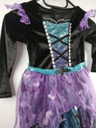 Strój karnawałowy czarownicy sukienkaHalloween fioletowo-czarna 5/6l