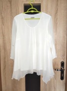 113 Biała zwiewna bluzka na długi rękaw rozmiar L