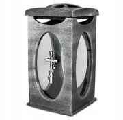 Znicz lampion srebrny duży, piękny! Faro