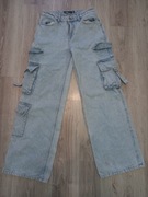 Jeansy cargo jasnoniebieskie z dużymi kieszeniami S