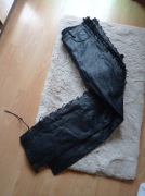 NOWE SKÓRA NATURALNA BUFFALO bawoła frędzle rzemienie męskie Czarne 3XL 