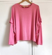 Różowa bluzka H&M L 40 XL 42 XXL 44 oversize bluza sweter falbany plus size