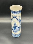 Delft Blue ręcznie malowany wazon vintage, ceramika Holandia retro