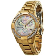 Zegarek damski Citizen Eco Drive Chronograf z diamentami Złoty FB1223-55D 