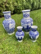 Delft wazony komplet 4 sztuk vintage