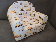 Fotelik dziecięcy piankowy z pokrowcem wzór Maszyny Budowlane