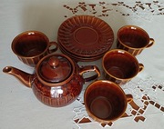 Serwis kawowy z porcelitu "Sylwia" Proj J. Asłanowicz. ZPS Pruszków. PRL.