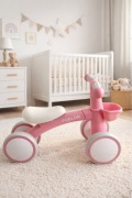Rowerek biegowy POBLON różowy dla dziecka koszyczek