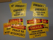 tablica | prace na wysokości | przejścia nie ma | uwaga roboty | A4 x 11szt