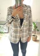 Edan marynarka oversize w beżową kratkę  36 S 38 M