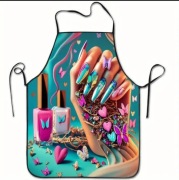 Fartuch kosmetyczny PREMIUM dla stylistki paznokci manicure nail art motyle