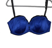 kobaltowa balkonetka na większy biust 85F nowy