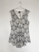 NOWA * bluzka elegancka luźna lejąca taliowana baskinka * 38 M