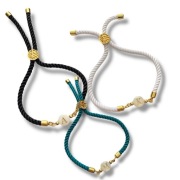 Bransoletka Stal Szlachetna Sznurek LITERY A M K